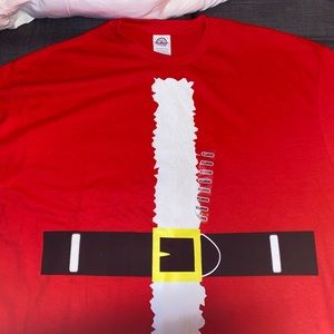 XL red Santa Claus graphic short sleeve t-shirt